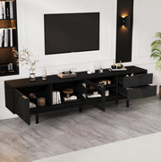 Mobile TV moderno 200x40x50;5 cm con 2 ante e 2 cassetti; nero