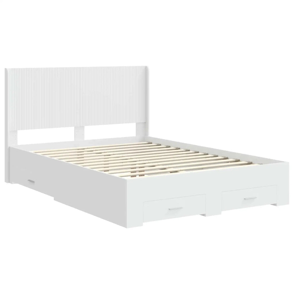 Struttura del letto con stoccaggio e testata Bianco 3414087