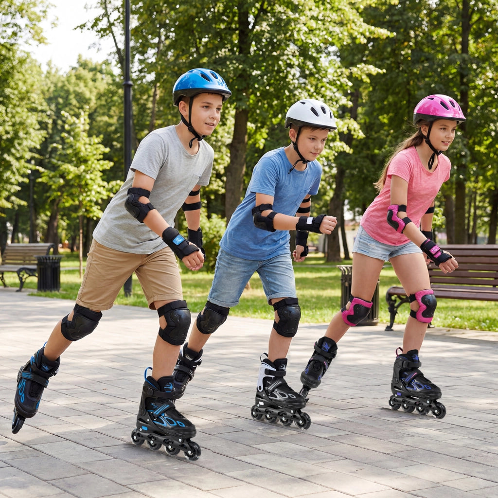 Pattini a rotelle regolabili per bambini e ragazzi 5-14 anni con ruote luminose, Pattini professionale per principianti interno ed esterno modello 10c-8 taglia L