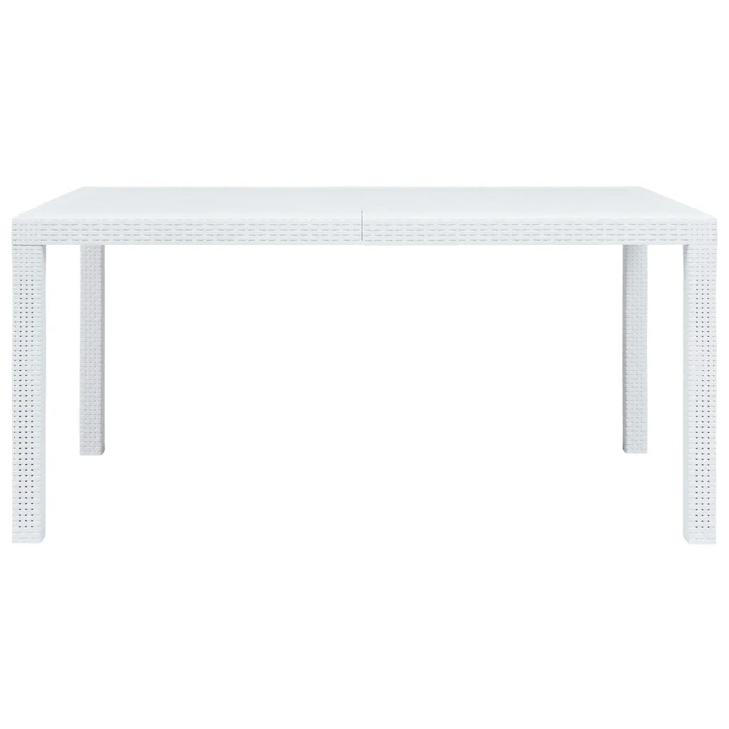 Set Pranzo da Giardino 7 pz in Plastica Stile Rattan Bianco 276125