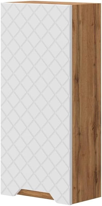mobile bagno Lotta, Bianco, 20 x 72.6 cm, per montaggio a parete con ripiani regolabili in altezza