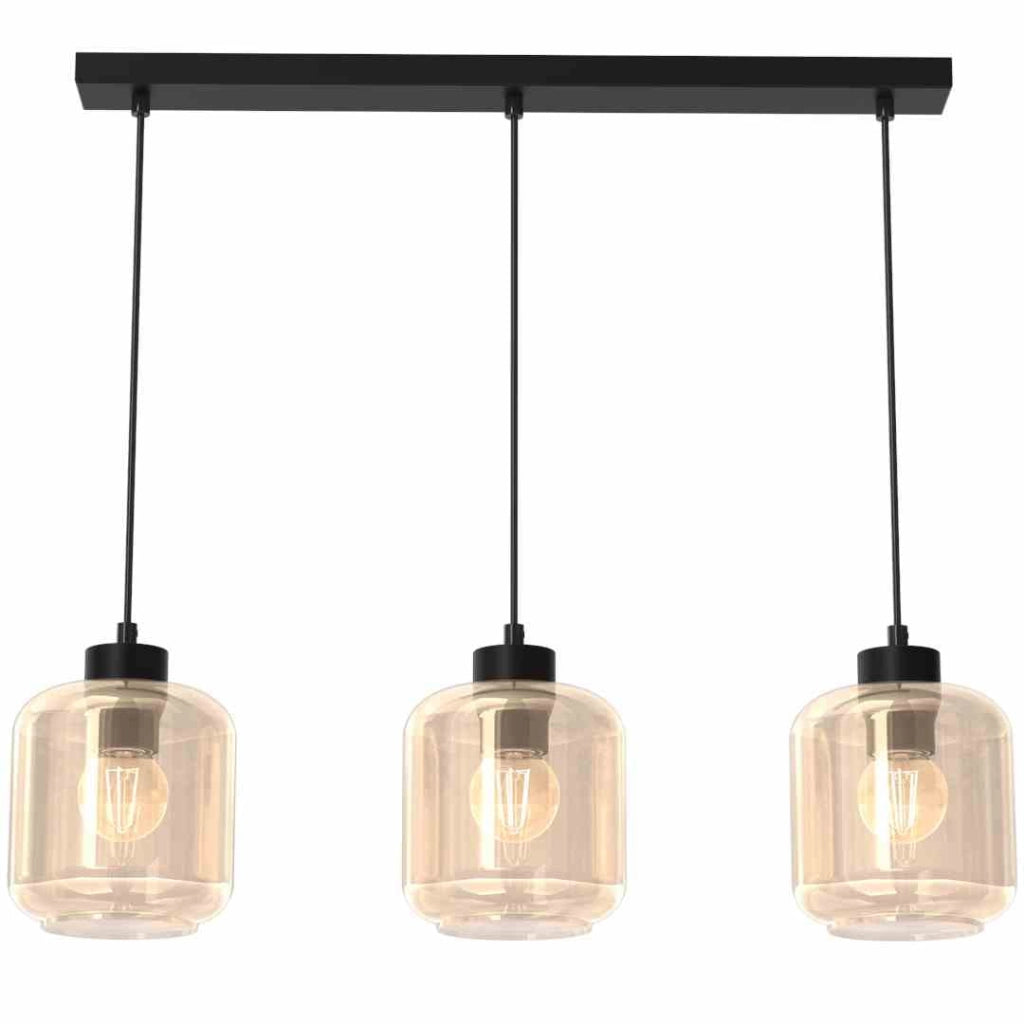 Lampada a sospensione Milagro Sombra MLP8371 3xE27 nera/ambra