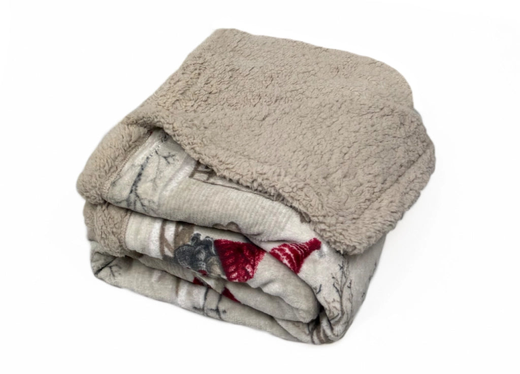 Plaid Morbido Stampato Coperta Calda Inverno Divano Sherpa Disegno Gnomi - 130x160 - Gnomi