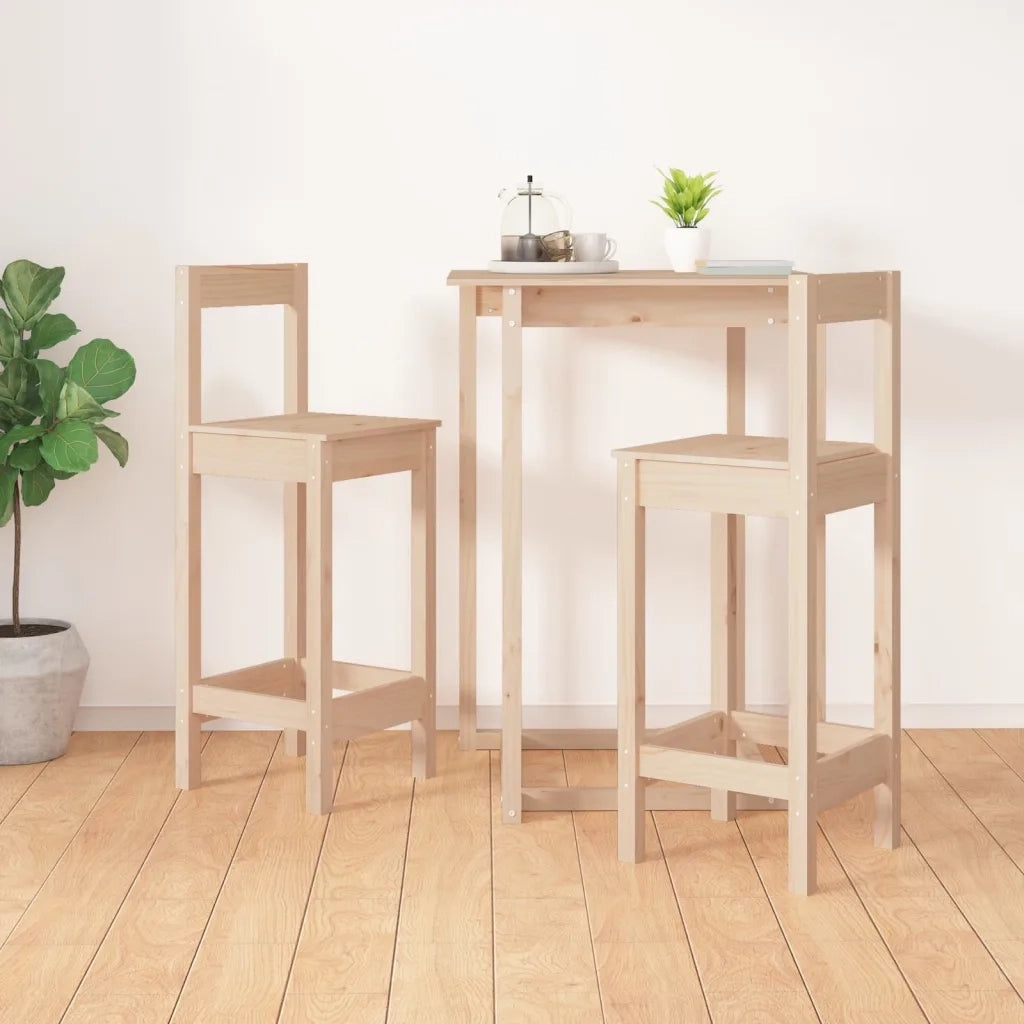 Sedie da Bar 2 pz 40x41,5x112 cm in Legno Massello di Pino cod mxl 47586