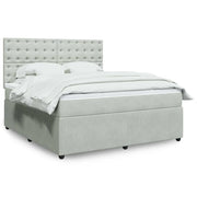 Giroletto a Molle con Materasso Grigio Chiaro 180x200cm Velluto