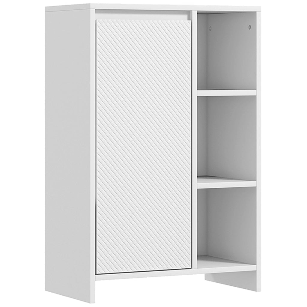 Mobile Bagno con Armadietto e Ripiani Aperti ¨C Zephmum ¨C Bianco 53x30x80cm