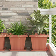 Vasi per Piante 24 pcs Rosso Mattone 43 x 43 x 33,5 cm Plastica