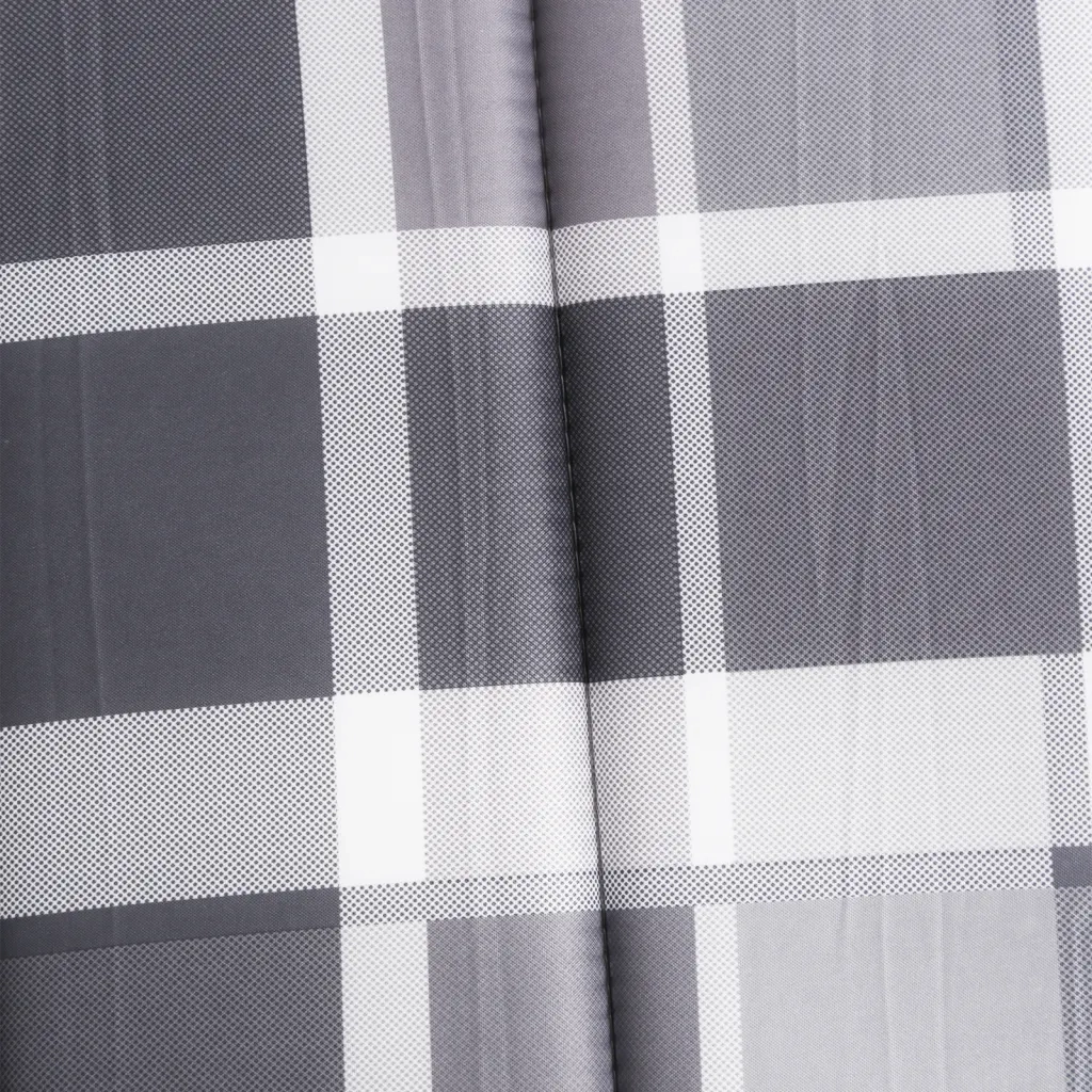 Cuscino per Lettino a Quadri Grigi 200x60x3 cm Tessuto Oxford 314217