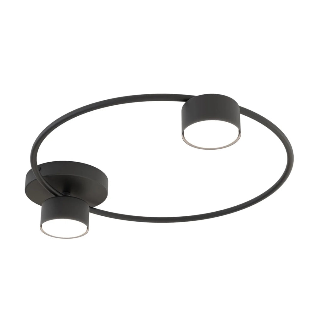 Plafoniera Moderna Zeus Acciaio Nero 2 Luci Gx53 Ip20