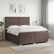 Letto box spring con materasso Marrone Scuro 200 x 200 cm 3454228