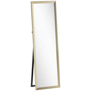 Specchio a figura intera, orientabile in modo flessibile, 160 x 50 cm, color oro.