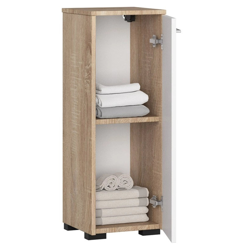 Mobile bagno AKORD Sonoma Quercia 30 cm 1 anta inserto frontale Bianco 30x30x85 cm