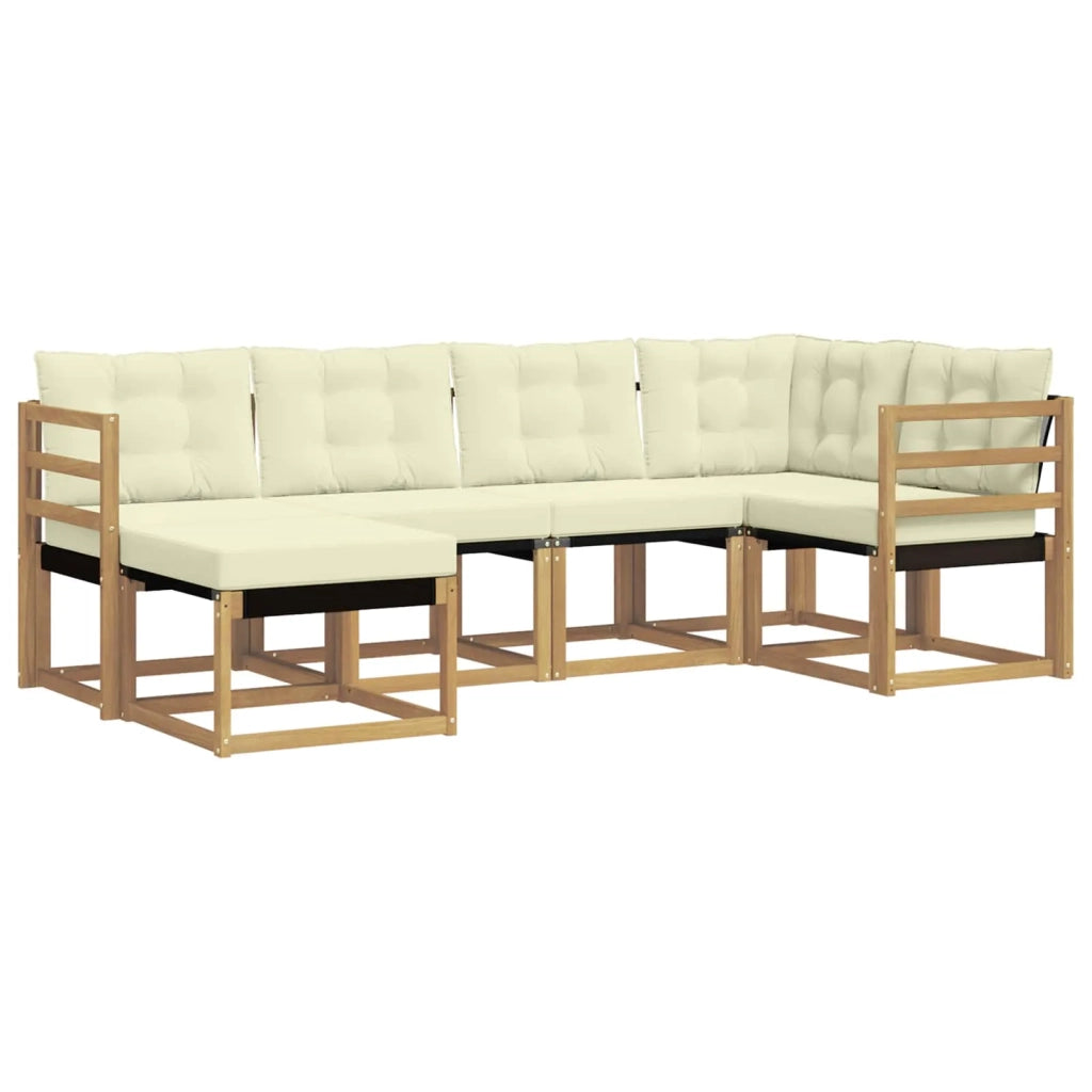 Set di divani da esterno con cuscino 6 pcs Bianco e Crema 3389632