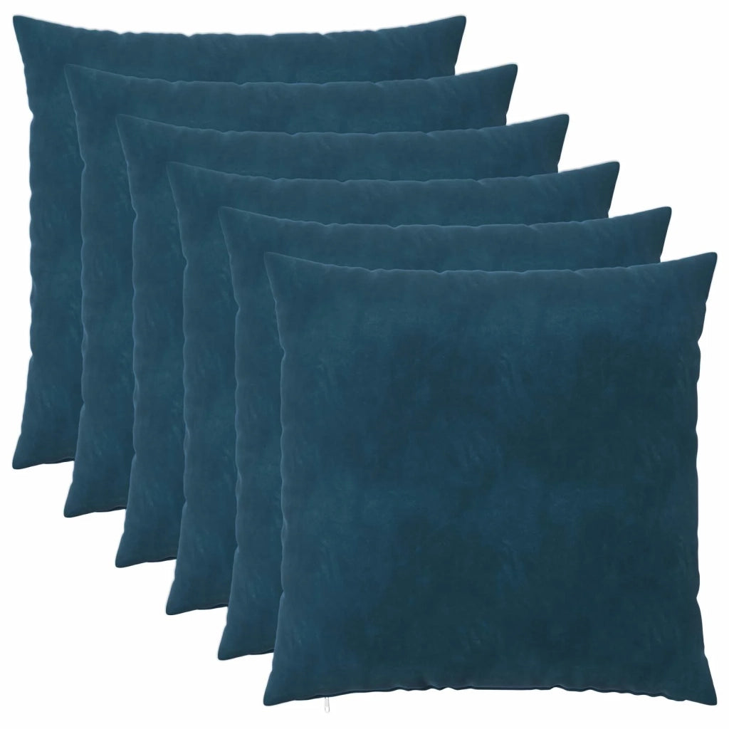 Federa 6 pcs HEERLEN Blu 65 x 65 cm Velluto 912874