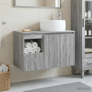Set di mobili per il bagno 2 pz Sonoma grigio 3404100