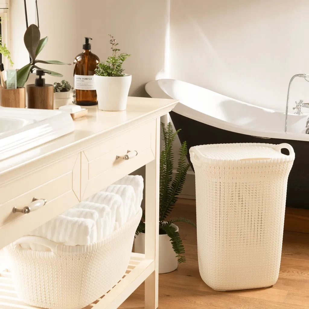 Curver Cesto Portabiancheria Knit 40 L Bianco Cremacod mxl 78637