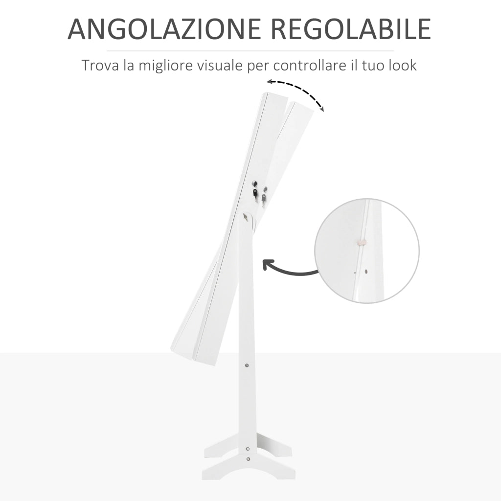 Armadietto Portagioielli con Specchio e Serratura ¨C zephmum ¨C Bianco, 30x40x15 cm