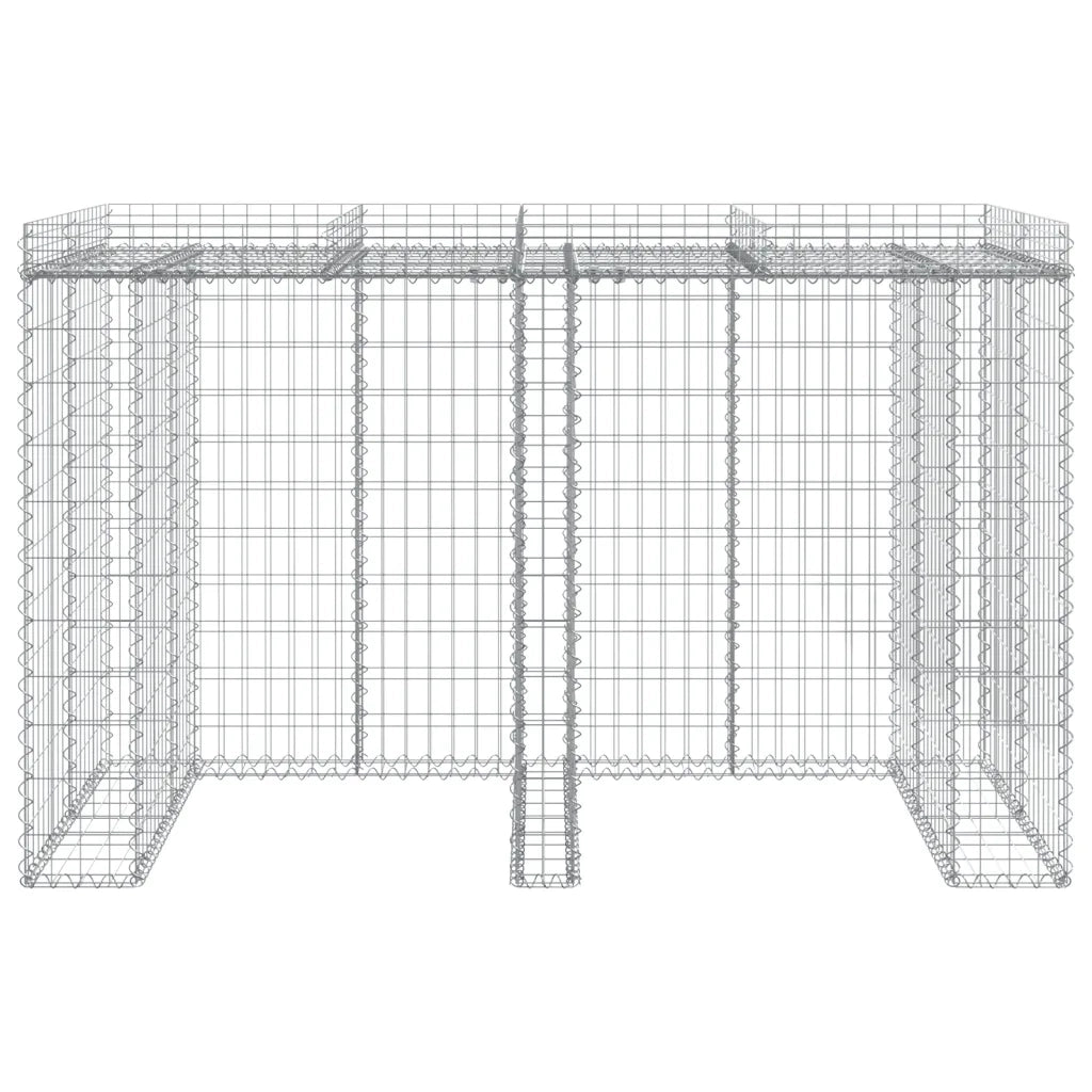 Parete Gabbioni Bidone Spazzatura 192x91x120 cm Ferro Zincato 151336