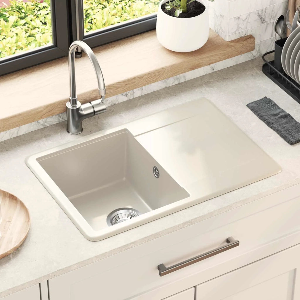 Lavello Beige 670 x 460 mm 80% Quarzo e 20% Resina 42028410