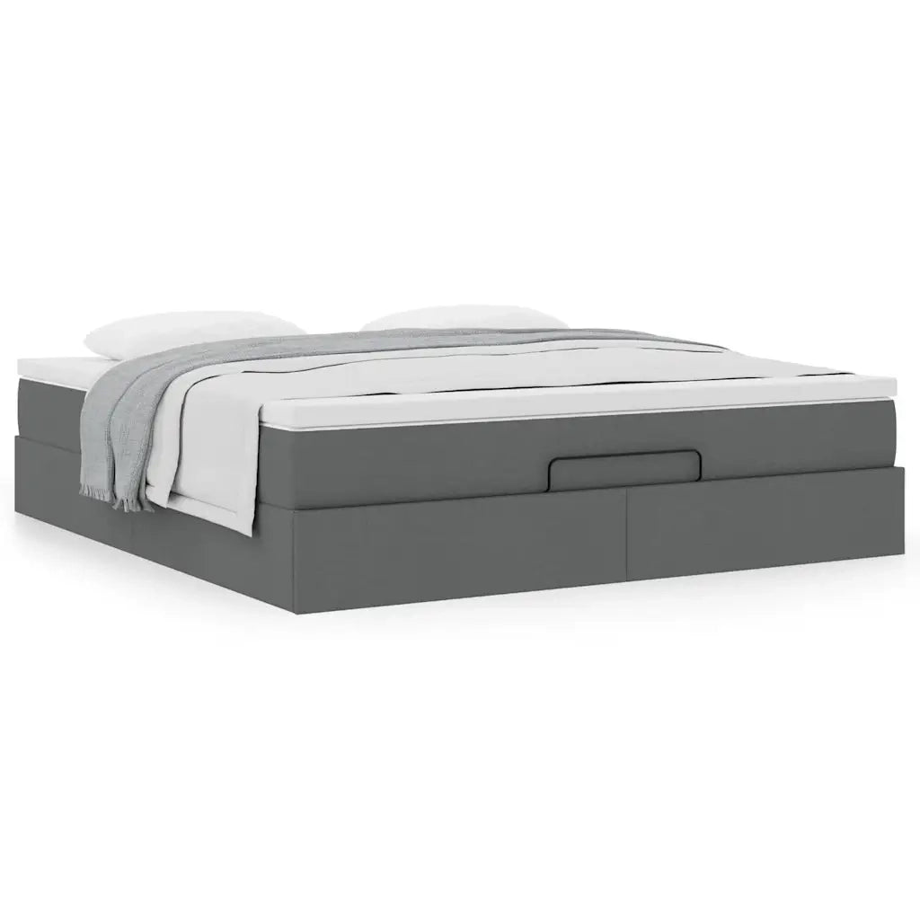 Struttura Letto Pouf con Materasso 160x200 cm in Tessuto 3311121