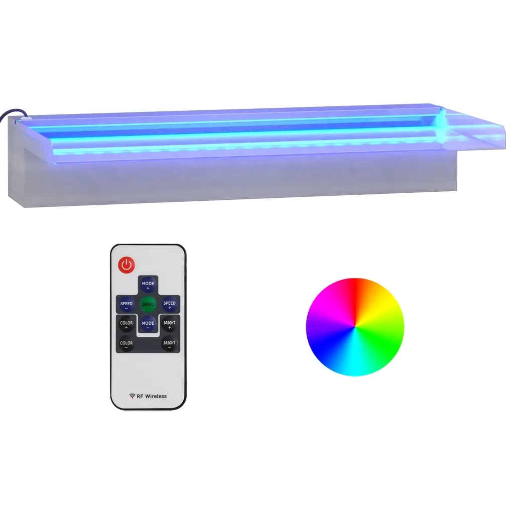 Sfioratore a Cascata con LED RGB Acciaio Inox 45 cm CFW9485967
