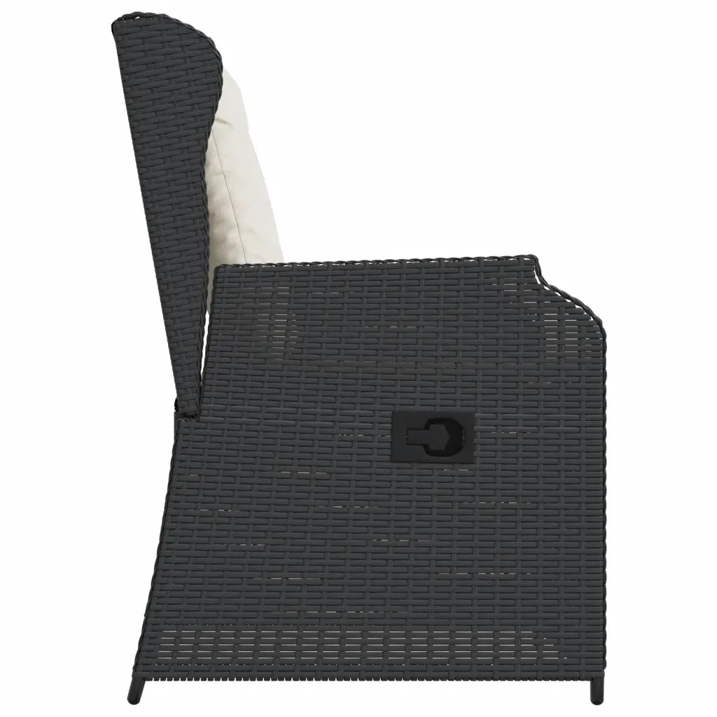 vidaXL Sedie Reclinabili da Giardino 2 pz con Cuscini Nero Polyrattan