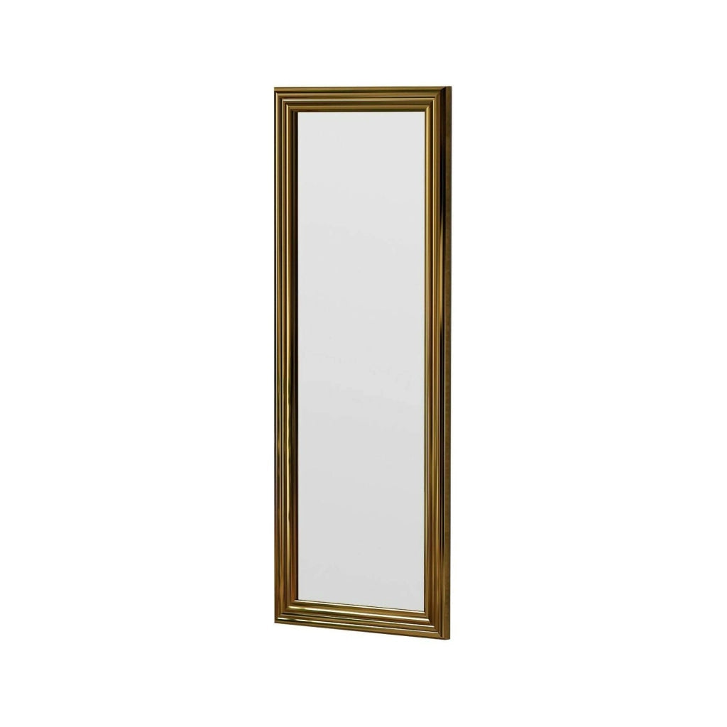 Specchio Lina, Specchiera, Articolo d'arredo a muro, Decorazione con specchio, 40x3h105 cm, Oro