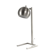Lampada da tavolo Bruna in metallo argento satinato