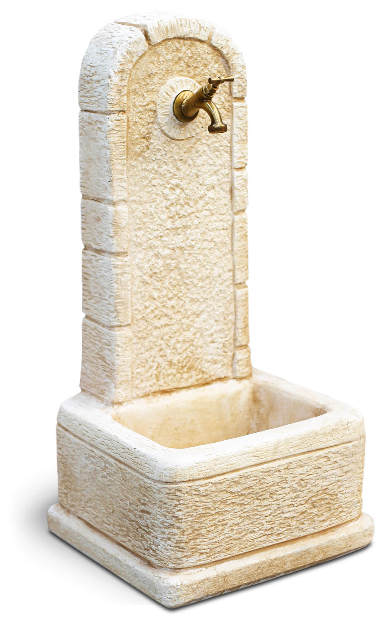 Fontana da Giardino Senza Rubinetto in Cemento Granulato di Marmo Perugia Nocciola