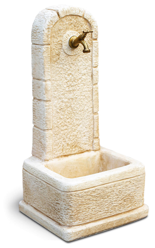 Fontana da Giardino Senza Rubinetto in Cemento Granulato di Marmo Perugia Nocciola