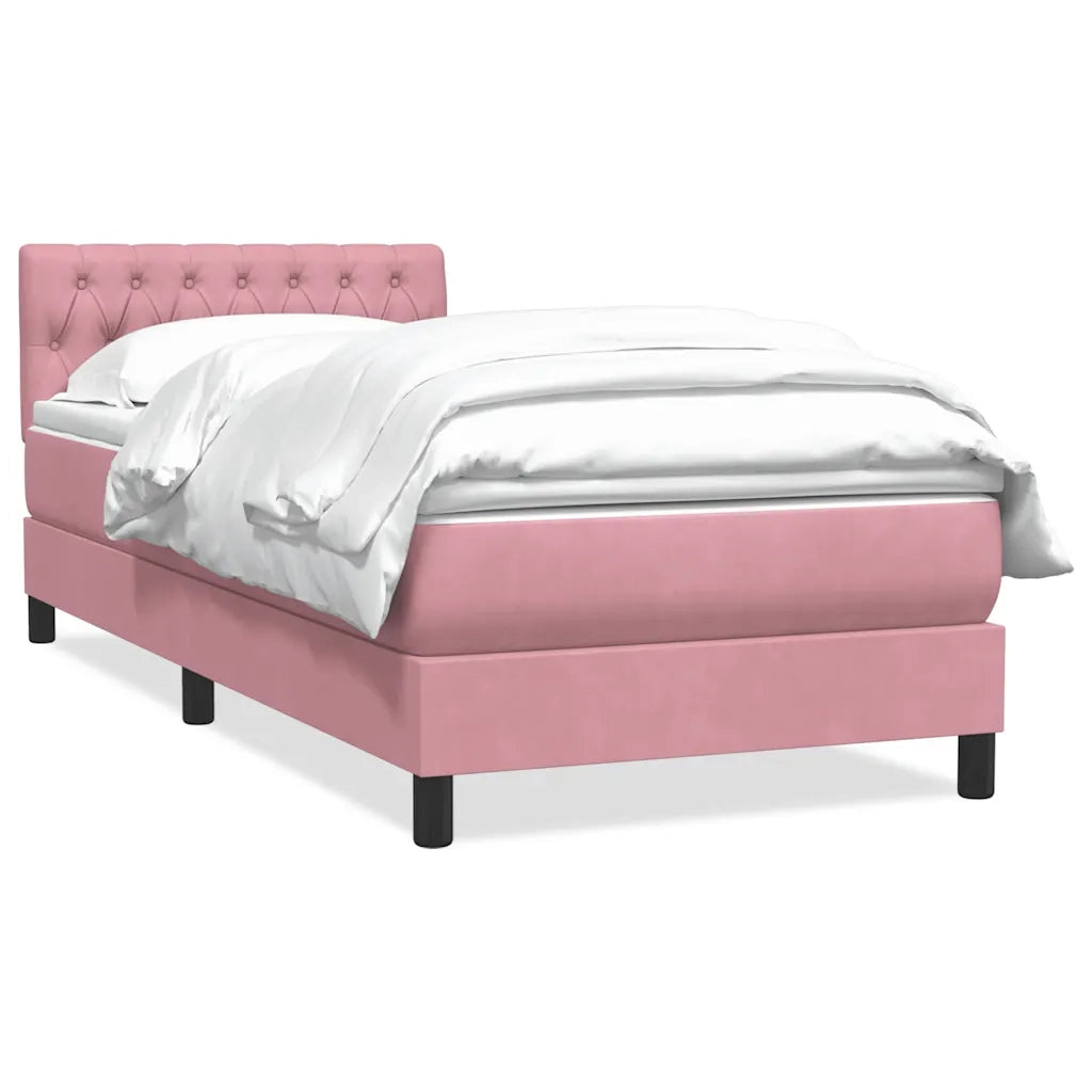 Giroletto a Molle con Materasso Rosa 90x220 cm Velluto 3316532