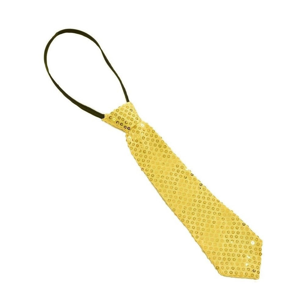 Trade Shop - Cravatta Paillettes Giallo Teatro Paillette Raso Cravattino Frack Festa Ballo -