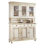 Cristalliera 3 porte 3 cassetti shabby vintage bianco patinato 160x50x221 - Mobili 2G