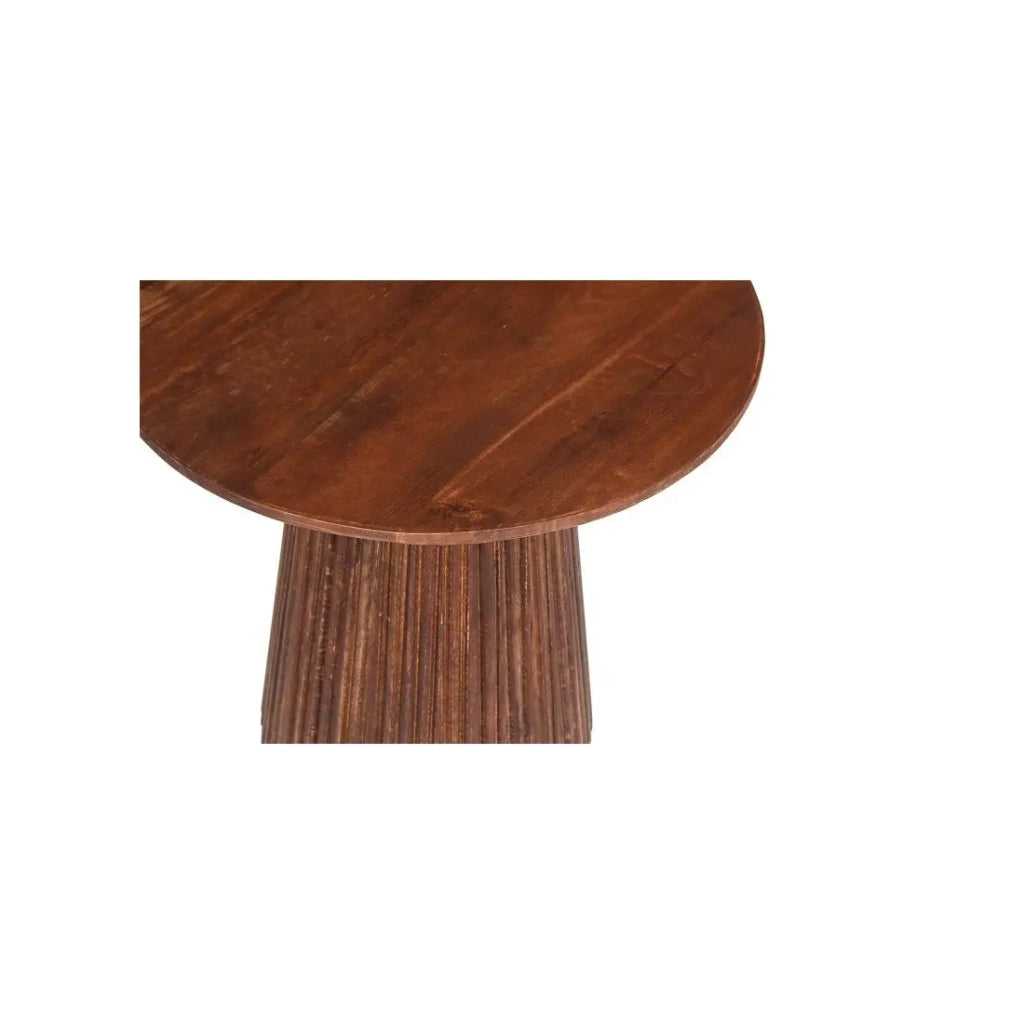 Tavolino RIMBAUD – Effetto legno marrone – Diametro 50 cm