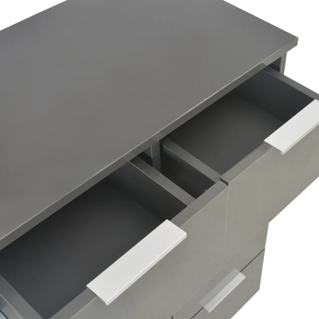 Credenza Grigio Lucido 60x35x80 cm in Legno Multistrato 283714