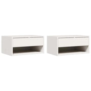Set di 2 Comodini | Armadio da Notte | Mobiletto da notte Bianco 50 x 32,5 x 24 cm Legno di pino massello