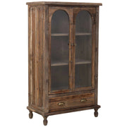 Vetrina in legno con 2 ante e 1 cassetto 80x42x138