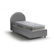 Letto singolo Egle, Letto contenitore con rivestimento in tessuto, Made in Italy, Apertura frontale, con materasso cm 80x190 incluso, Grigio