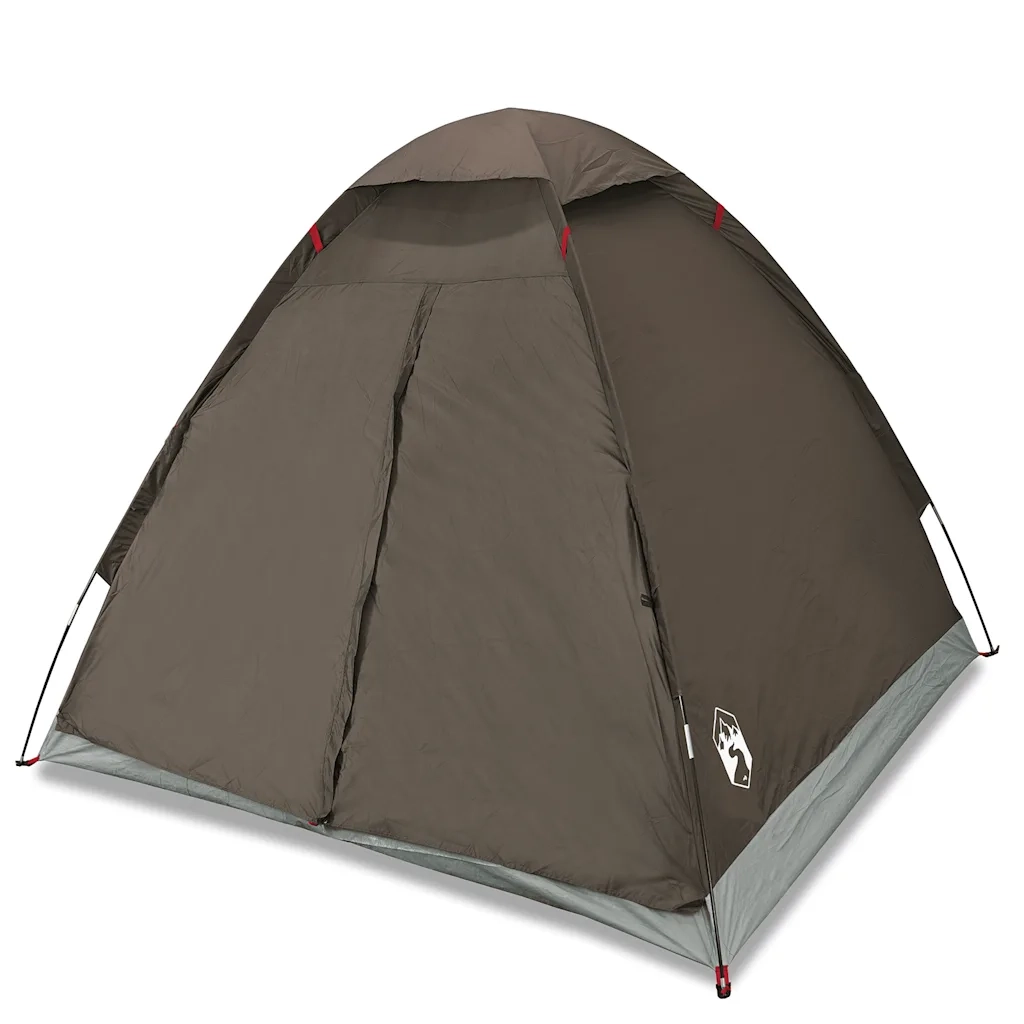Tenda da Campeggio a Cupola per 4 Persone-Tenda per Escursionismo Marrone Impermeabile 231618