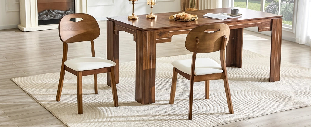 Set di 2 sedie da pranzo moderne con schienale ovale, seduta imbottita e maniglia integrata