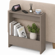 Tavolino Laterale Divano Moka Chiaro Tavolo Salvaspazio Multifunzione 55x20x60cm