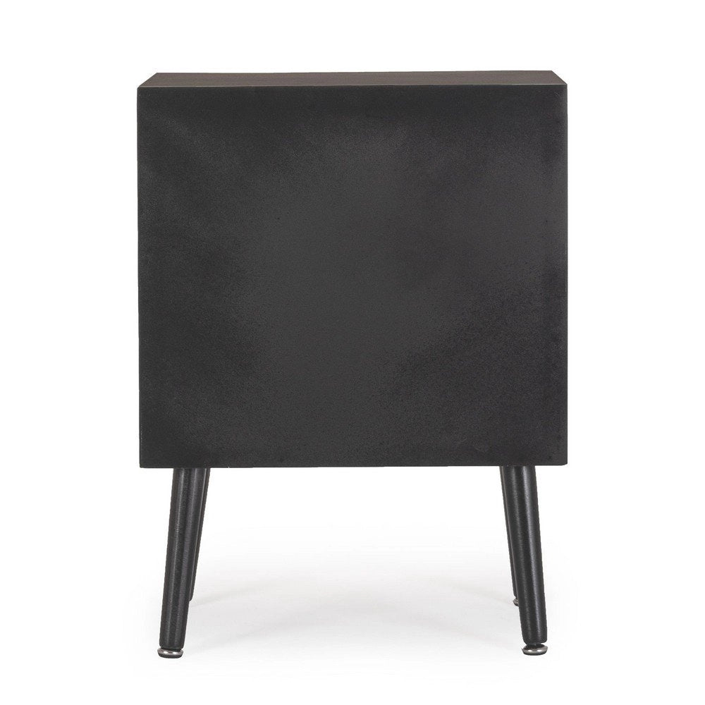 Cassettiera 2 Cassetti Legno Nero Boho da Interno - JOSIE