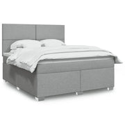Giroletto a Molle con Materasso Grigio Chiaro180x200 cm Tessuto