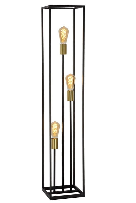Lampada da terra Lucide Ruben nero oro 3xE27 H120 40W
