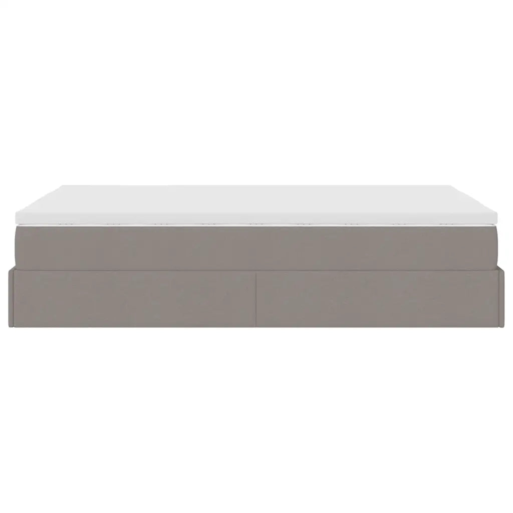 Struttura Letto Pouf con Materasso Tortora 120x190 cm Tessuto 3311096