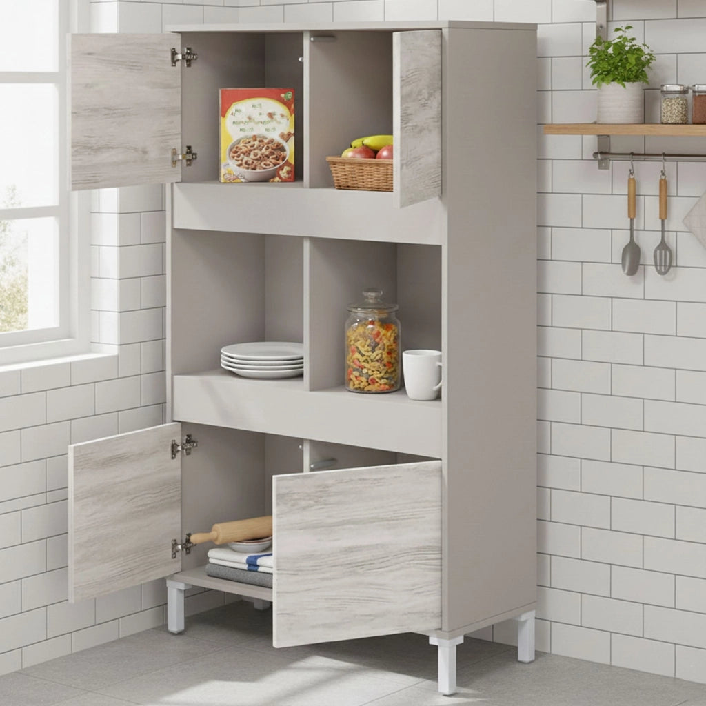 Madia Mezzate, Credenza Cassetti, 78x33x134h cm Beige