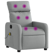 Poltrona Massaggiante | Sedia Relax Reclinabile Grigio Chiaro in Tessuto