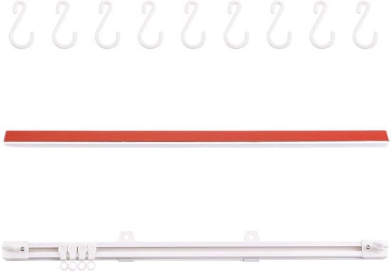 Montaggio di tenda per soffitto senza perforazione - Distruttore di stanze - Hanger per tenda - Materiale in plastica - Bianco - Incluso 1 set