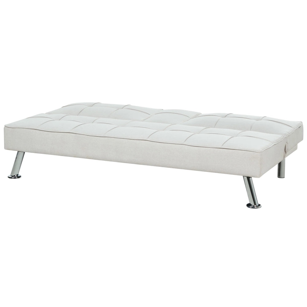 Divano letto a 3 posti moderno in tessuto di colore beige salotto elegante stile moderno