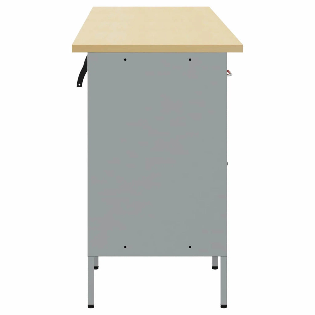 Mobile da lavoro 4 pcs Rosso e Grigio 200 x 55 x 85 cm 3321385